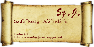 Székely Jónás névjegykártya